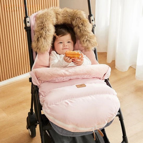 chanceliere-bebe-joie-de-bébé-chancelière-poussette-siege-auto-sac-de-couchage-rose-bébé-promenade-hiver-