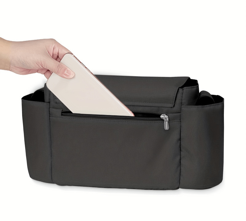 sac-a-langer-noir-rangement-cellulaire-biberon-effets-personnels-sangles-poussette-sorties-balades-avec-bébé