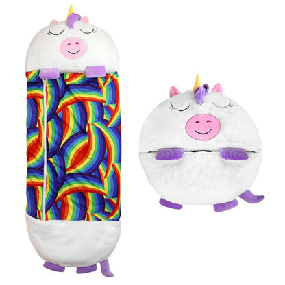 Sac-de-couchage-enfant-bande-dessine-licorne-unicorn-personnage-preferé-des-petits-moments-précieux-en-nature-camping-voyage-joie-de-bébé