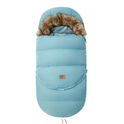 chanceliere-bebe-joie-de-bebe-bleu-turquoise-promenade-hiver-camping-temperature-fraiche-sac-de-couchage-douillet-sortie-activité-automne-hiver-doux