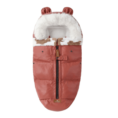 chanceliere-bebe-rose-foncé-fourrure-blanche-douce-chaleureuse-multifonction-hiver