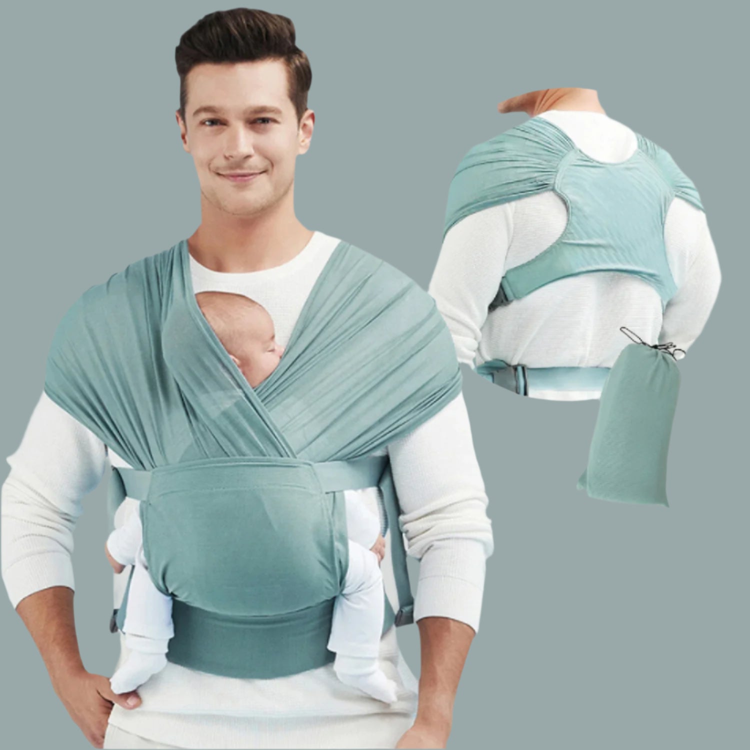 écharpe-porte-bebe-vert-sac-appui-support-dos-meilleur-confort-attache-taille