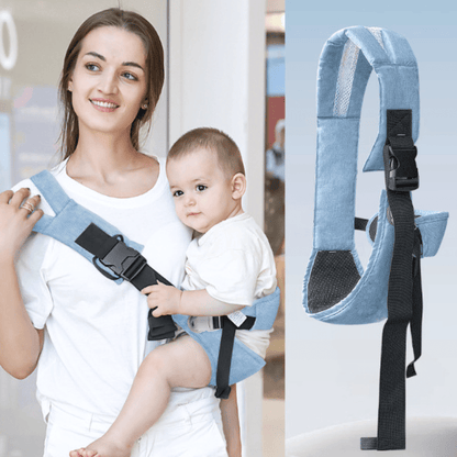écharpe-de-portage-bébé-joie-de-bébé-accessoire-voyage-déplacement-avec-bébé-tache-maison-journaliere-avec-bébé-contre-vous-parent actif-bleu-poudre-mom-dad