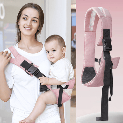 écharpe-de-portage-bébé-joie-de-bébé-accessoire-voyage-déplacement-avec-bébé-tache-maison-journaliere-avec-bébé-contre-vous-parent actif-rose-femme-enceinte