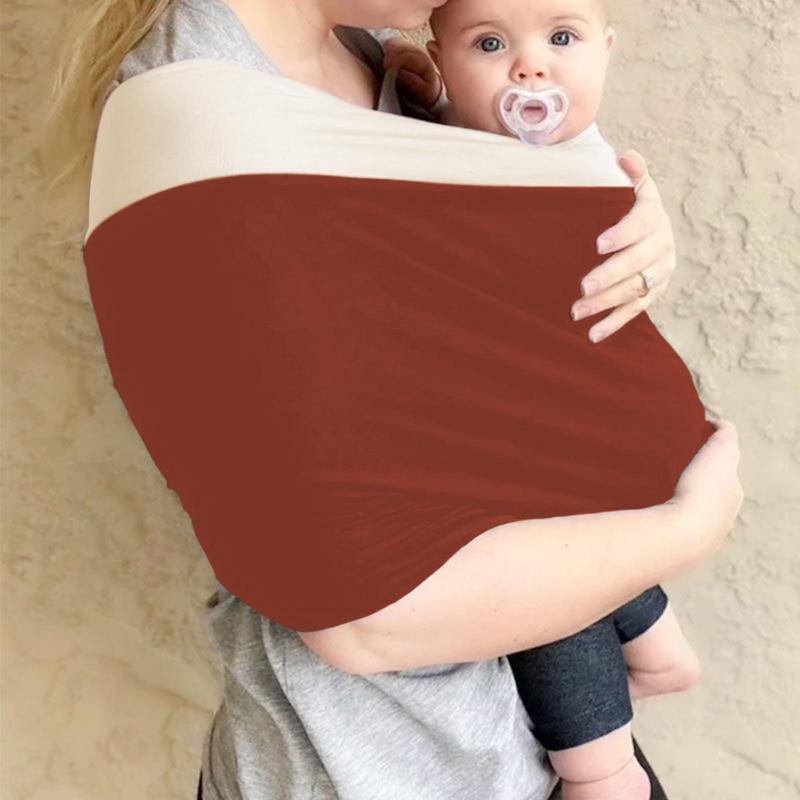 écharpe -de-portage-bebe-orange-beige-adorable-doux-respirant