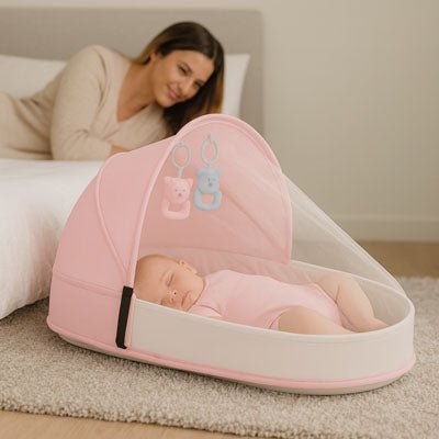 lit-bebe-de-voyage-rose-lit-sieste-portable-station-de-change-portable-matelas-a-langer-multifonctionnel-balade-et-sorties-bébé-joie-de-bébé