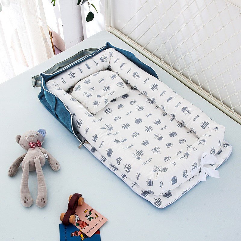 matelas-a-langer-lit-portable-bébé-motif-courrone-reine-roi-confort-bébé-lit-de-voyage-bébé