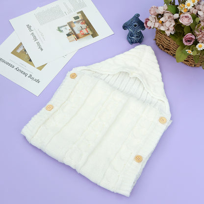 nid-d'ange-bebe-enveloppe-chaleureuse-tricot-laine-enmitoufler-joie-de-bébé-tricotti-gigoteuse-bébé-fermeture-boutons-accessoire-voyage-sieste-nourrisson-cadeau-adorable