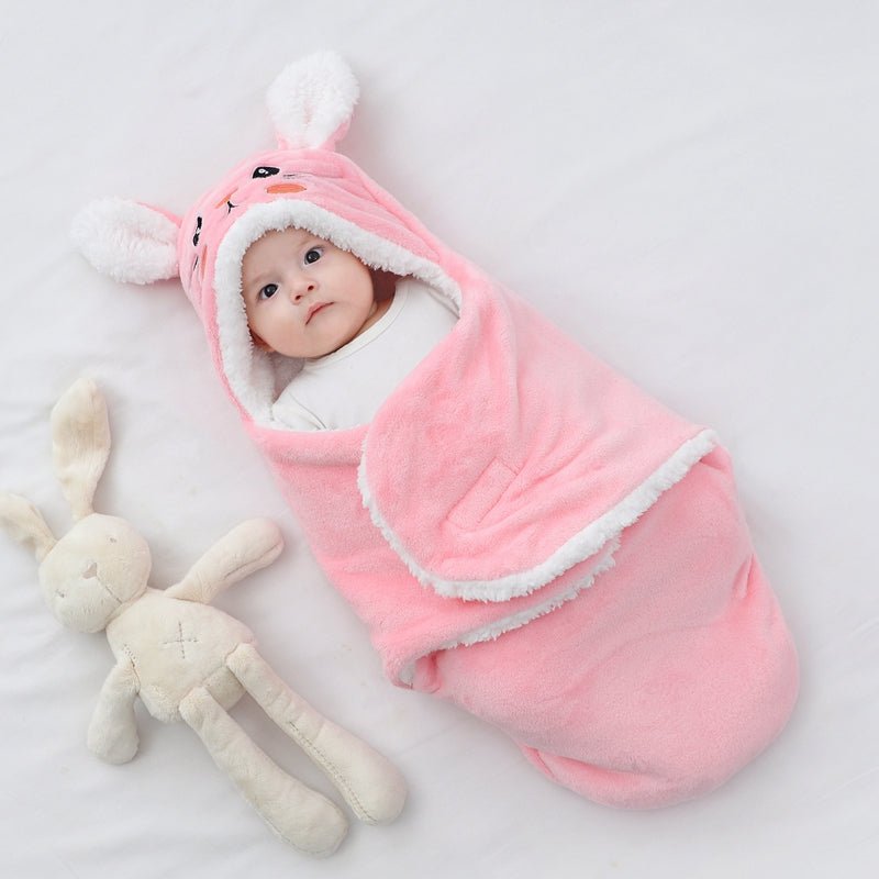 nid-d'ange-rose-lapin-joie-de-bébé-accessoire-voyage-bébé-couverture-emmaillotage-sieste-cocon-douillet-nourrisson