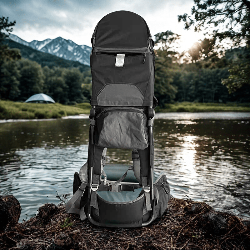 porte-bebe-camping-expedition-noir-porte-bébé-randonnée-bebe-en-hauteur-éveil-des-sens-bebe-liberté-de-déplacement-accessoire-sortie-balade-avec-bébé