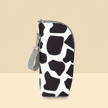 porte-biberon-tache-vache-stylé-multifonction-poche-isotherme-amovible-lavable-en-machine