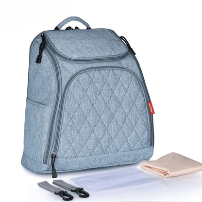 sac-a-langer-bleu-denim-tendance-moderne-parent-actif-sac-multifonction-joie-de-bebe-accessoires-bébé-voyage-transport